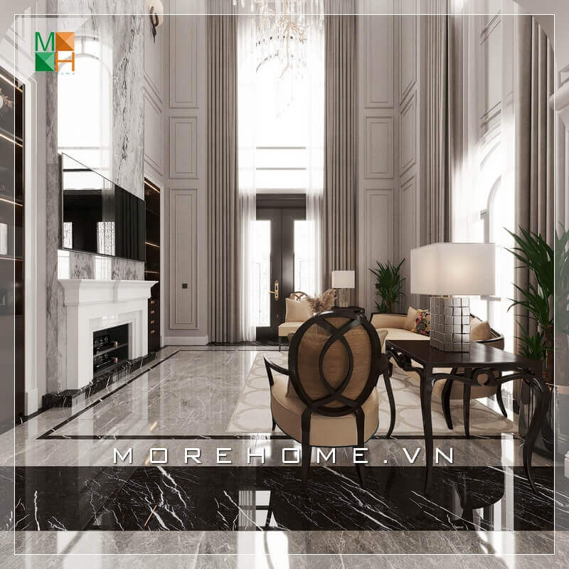Thiết kế không gian phòng khách đẹp, cao cấp mang phong cách tân cổ điển cho chung cư, nhà phố, biệt thự, căn hộ penthouse. Đón xem các mẫu thiết kế phòng khách ưa chuộng nhất hiện nay