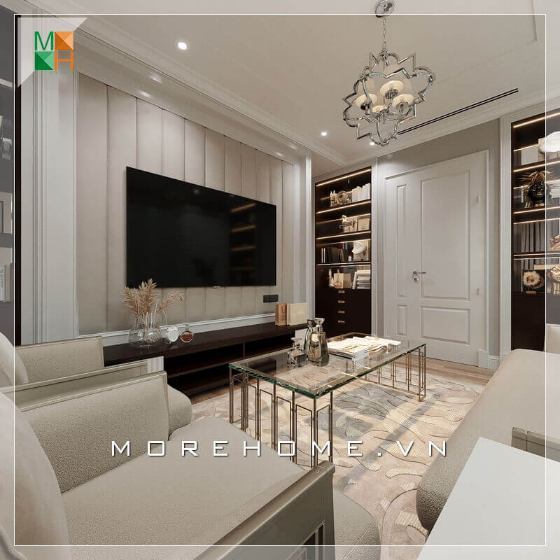 Giới thiệu mẫu sofa phòng khách đẹp cao cấp bọc nỉ màu kem sữa đẹp kết hợp với chiếc bàn kính sang trọng và đẳng cấp. Thiết kế tường treo TV rất sáng tạo ấn tượng với những chi tiết phào nổi đầy tinh tế. Kệ TV hiện đại cũng là một điểm nhấn giúp căn phòng trở nên đẳng cấp hơn. Đón xem các mẫu thiết kế phòng khách ưa chuộng nhất hiện nay