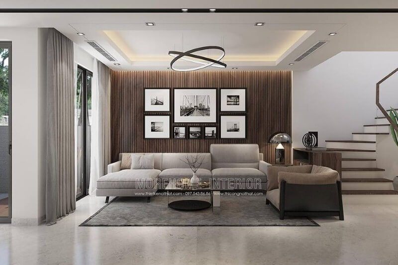 Trang trí tường phòng khách hiện đại đẹp độc đáo với bộ tranh canvas8 ảnh.