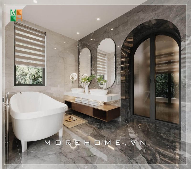 Mẫu bồn tắm đẳng cấp tăng độ tiện nghi cho không gian phòng tắm lớn cao cấp.