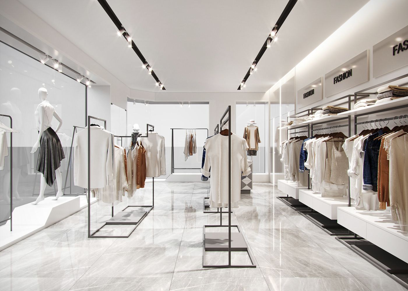 Thiết kế nội thất shop quần áo