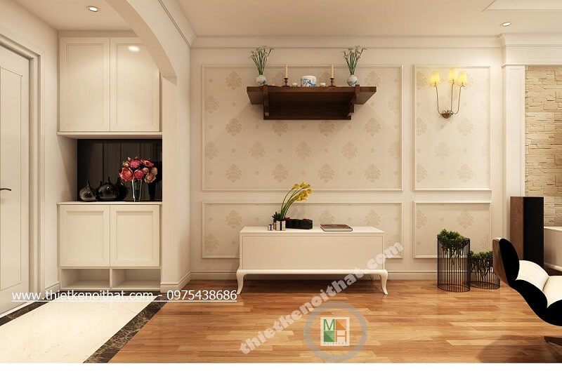 Mẫu bàn thờ treo tường chung cư hiện đại có kích thước phong thủy sẽ giúp gia chủ có được vận may, sức khỏe và tiền bạc thỏa mãn.